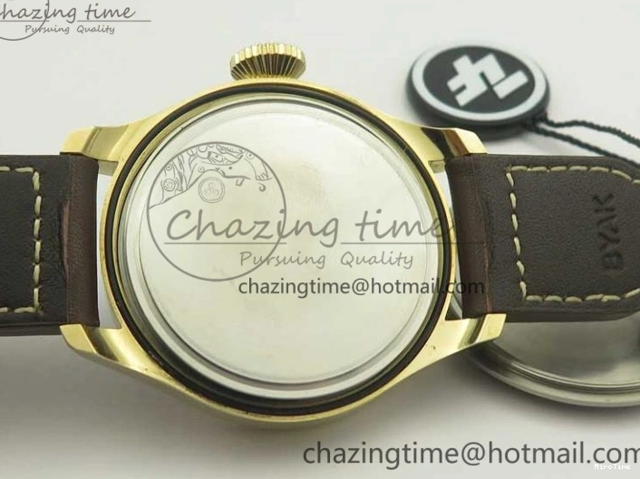 MIROTIME 0405 Big Pilot IW501005 Real Bronze ZF 1:1 Best Edition Black Dial on Brown Leather Strap A Sleek 7192